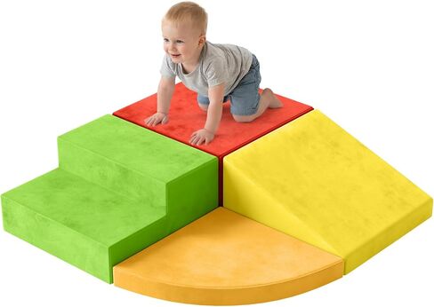 YENING Foam Climbing Blocks for Toddlers 1-3 Baby Climbing Toys for 1 Year Old Soft Play Set for Babies 6-12 Months Indoor 4 Piece in Kuwait