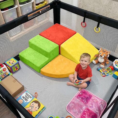 YENING Foam Climbing Blocks for Toddlers 1-3 Baby Climbing Toys for 1 Year Old Soft Play Set for Babies 6-12 Months Indoor 4 Piece in Kuwait