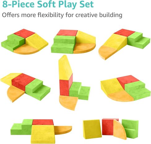 YENING Foam Climbing Blocks for Toddlers 1-3 Baby Climbing Toys for 1 Year Old Soft Play Set for Babies 6-12 Months Indoor 4 Piece in Kuwait