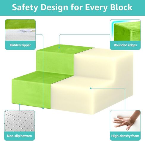 YENING Foam Climbing Blocks for Toddlers 1-3 Baby Climbing Toys for 1 Year Old Soft Play Set for Babies 6-12 Months Indoor 4 Piece in Kuwait