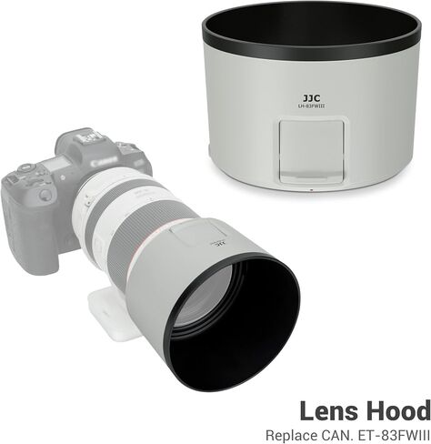 JJC ET-83FW III Lens Hood for Canon RF 70-200mm f/2.8L & RF 100-500m Lens | Replaces Canon ET-83FW Hood, Reversible, Compatible with 77mm Filter/Cap, with Side Window for ND CPL Filter Rotating in Kuwait