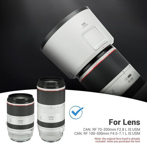 JJC ET-83FW III Lens Hood for Canon RF 70-200mm f/2.8L & RF 100-500m Lens | Replaces Canon ET-83FW Hood, Reversible, Compatible with 77mm Filter/Cap, with Side Window for ND CPL Filter Rotating in Kuwait
