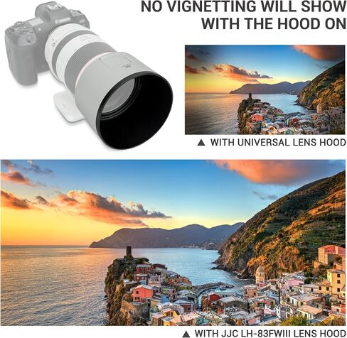 JJC ET-83FW III Lens Hood for Canon RF 70-200mm f/2.8L & RF 100-500m Lens | Replaces Canon ET-83FW Hood, Reversible, Compatible with 77mm Filter/Cap, with Side Window for ND CPL Filter Rotating in Kuwait