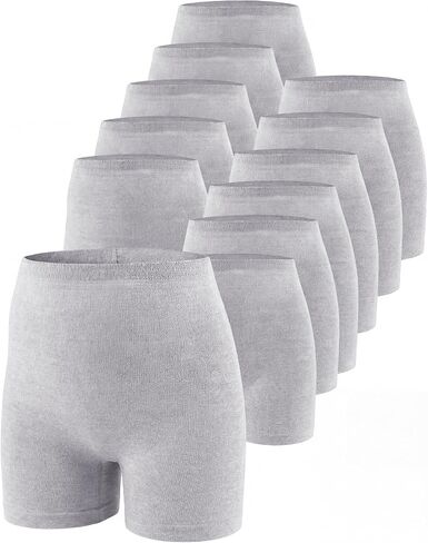 Sosation 12 Pcs Postpartum Underwear for Women Disposable High Waisted Boyshort Underwear for Mom Postpartum Seamless, Stretch Support Under Wear for New Mom Essentials, Waist 28"- 42", Grey in Kuwait