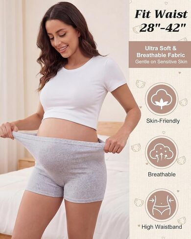 Sosation 12 Pcs Postpartum Underwear for Women Disposable High Waisted Boyshort Underwear for Mom Postpartum Seamless, Stretch Support Under Wear for New Mom Essentials, Waist 28"- 42", Grey in Kuwait