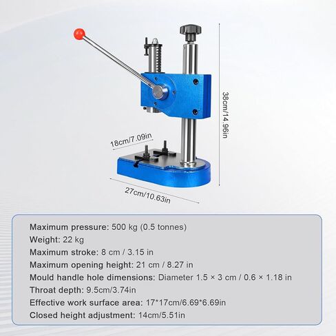 Generic Manual Arbor Press 0.5 Ton Capacity Iron Heavy-duty Manual Desktop Arbor Press for Stamping Bending Stretching Forming in Kuwait