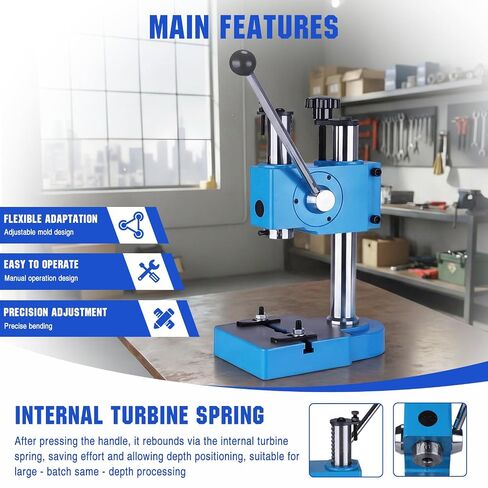 Generic 0.5 Ton Arbor Press Manual Hand Punching Machine Spring-Loaded Precision Shaft Press for DIY Parts Punching Cutting Forming Pressing in Kuwait
