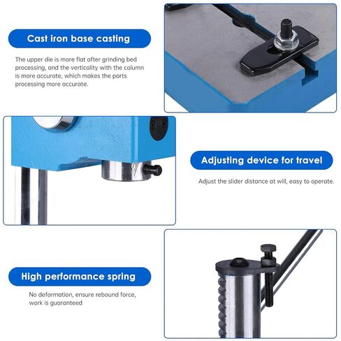 Generic 0.5 Ton Arbor Press Manual Hand Punching Machine Spring-Loaded Precision Shaft Press for DIY Parts Punching Cutting Forming Pressing in Kuwait