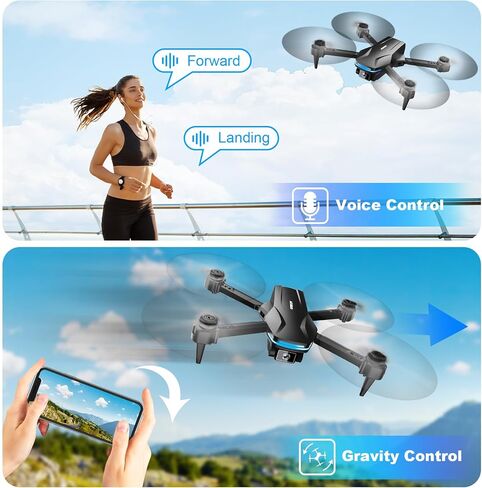 1080P Drones with Camera for Adults, FPV App Control Quadcopter with Carrying Case, Foldable Drone with 2 Batteries, Optical Flow Hover, One Key Start, 3 Speed Modes and 360° Flip in Kuwait