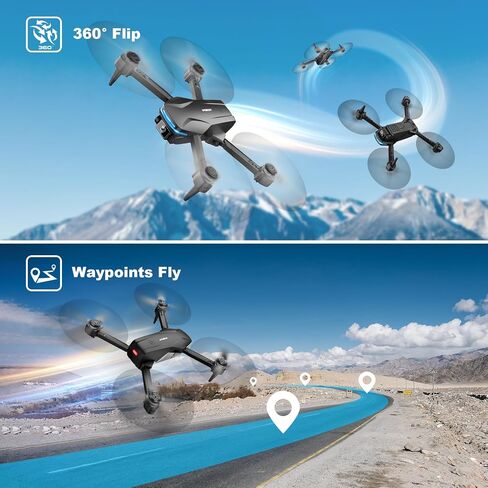 1080P Drones with Camera for Adults, FPV App Control Quadcopter with Carrying Case, Foldable Drone with 2 Batteries, Optical Flow Hover, One Key Start, 3 Speed Modes and 360° Flip in Kuwait