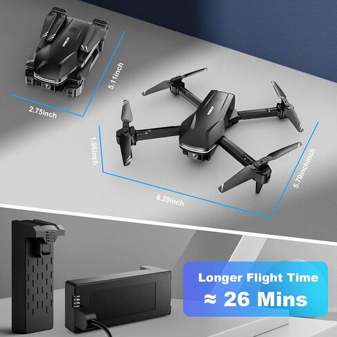 1080P Drones with Camera for Adults, FPV App Control Quadcopter with Carrying Case, Foldable Drone with 2 Batteries, Optical Flow Hover, One Key Start, 3 Speed Modes and 360° Flip in Kuwait