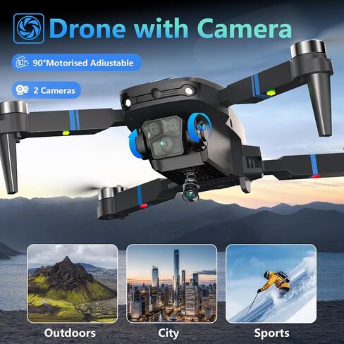 Drone with Camera for Adults LCD Screen FPV Live Video, Foldable RC Mini Drones for Kids, Quadcopter with Brushless Motor 270° Obstacle Avoidance, Support 32G SD Card Under 250G Gift for the Children in Kuwait