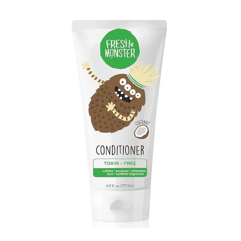 Fresh Monster Kids Hair Conditioner, Toxin-Free, Hypoallergenic & Natural, Hair Conditioner for Kids, Coconut (6oz) in Kuwait