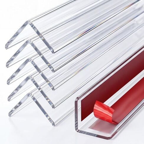 Wall Corner Protector, 17.7" Clear Corner Wall Guard, Self Adhesive Plastic Corner Guards for Walls, Rigid PVC Edge Protection Strip, 6 Pack in Kuwait