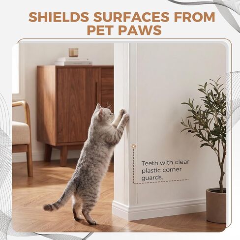 Wall Corner Protector, 17.7" Clear Corner Wall Guard, Self Adhesive Plastic Corner Guards for Walls, Rigid PVC Edge Protection Strip, 6 Pack in Kuwait