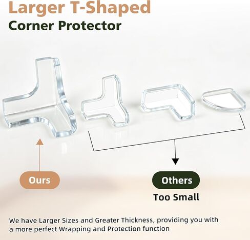 Corner Protector Baby, Large Table Corner Protectors Guards, 8 Pack | Baby Proofing Furniture Corner & Edge Safety Bumpers Covers, Clear in Kuwait