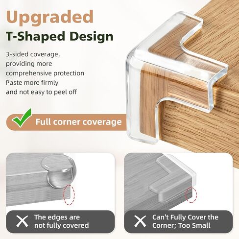 Corner Protector Baby, Large Table Corner Protectors Guards, 8 Pack | Baby Proofing Furniture Corner & Edge Safety Bumpers Covers, Clear in Kuwait