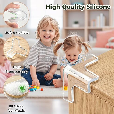 Corner Protector Baby, Large Table Corner Protectors Guards, 8 Pack | Baby Proofing Furniture Corner & Edge Safety Bumpers Covers, Clear in Kuwait