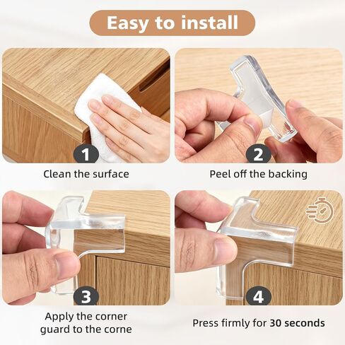 Corner Protector Baby, Large Table Corner Protectors Guards, 8 Pack | Baby Proofing Furniture Corner & Edge Safety Bumpers Covers, Clear in Kuwait