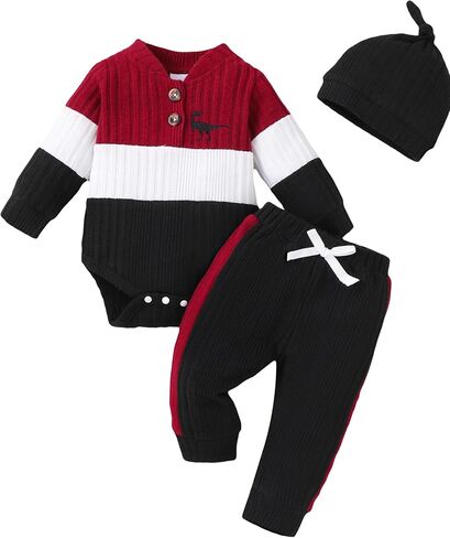 NZRVAWS Baby Boy Clothes Newborn Infant Outfits Fall Winter Toddler Romper Pants Set Clothing 0 3 6 9 12 18 Months in Kuwait