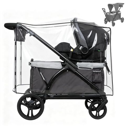 Rain Cover for Baby Trend Expedition Wagon Stroller, Custom Fit Waterproof Stroller Rain Cover with Clear EVA, Ventilation Holes & Side Velcro, Easy Install & Compact Storage in Kuwait