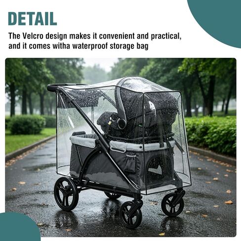 Rain Cover for Baby Trend Expedition Wagon Stroller, Custom Fit Waterproof Stroller Rain Cover with Clear EVA, Ventilation Holes & Side Velcro, Easy Install & Compact Storage in Kuwait