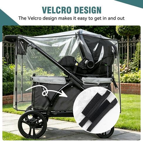 Rain Cover for Baby Trend Expedition Wagon Stroller, Custom Fit Waterproof Stroller Rain Cover with Clear EVA, Ventilation Holes & Side Velcro, Easy Install & Compact Storage in Kuwait
