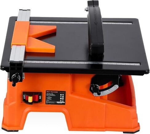 7 Inch Wet Tile Saw, 6500 RPM Pure Copper Motor Tabletop Tile Cutter, 0-45° Bevel Cutting with Water Reservoir for Porcelain, Ceramic, Marble & Stone, for DIY Enthusiasts in Kuwait