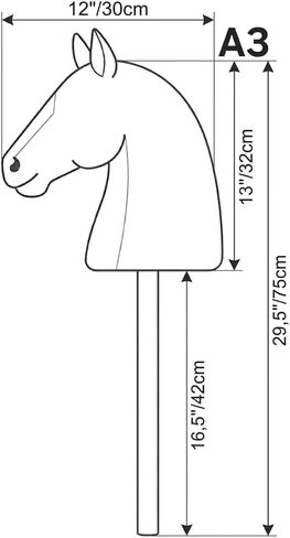 Realistic Hobby Horse A3 – Plush Stick Horse with Removable Bridle, Hobby Horsing Toy for Kids, Horse on a Stick for Jumping, Dressage Training & Equestrian Play in Kuwait