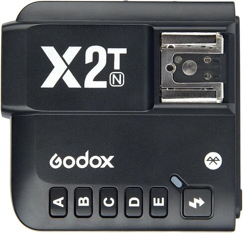 Godox Flash X2T-N 2.4GHz TTL Wireless Flash Trigger, Compatible with Nikon Cameras, High-Speed Sync up to 1/8000s, 5 Separate Group Buttons, Bluetooth Connection, New Hotshoe Locking in Kuwait