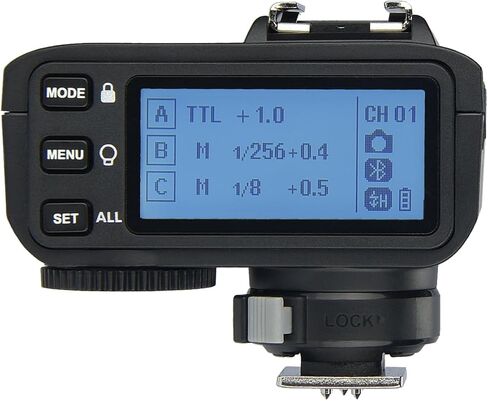 Godox Flash X2T-N 2.4GHz TTL Wireless Flash Trigger, Compatible with Nikon Cameras, High-Speed Sync up to 1/8000s, 5 Separate Group Buttons, Bluetooth Connection, New Hotshoe Locking in Kuwait