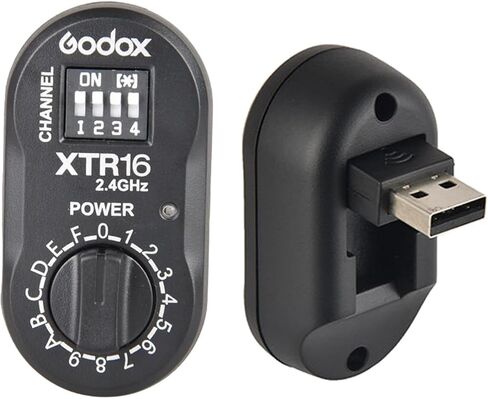 Godox XT-16 Wireless Flash Trigger Kit,2 in 1 Transmitter and Receiver for Studio Strobe Flash Photography,2.4G 16 Channels Trigger Compatible with Canon Nikon Sony Fujifilm Olympus Pentax Camera in Kuwait