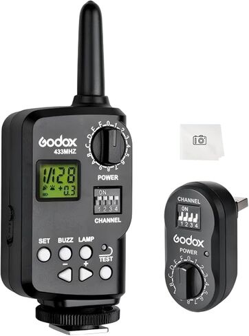 Godox FT-16 Wireless Flash Trigger Kit,2 in 1 Transmitter and Receiver for Studio Strobe Flash Photography,433MHz 16 Channels Trigger Compatible with Canon Nikon Sony Fujifilm Olympus Pentax Camera in Kuwait
