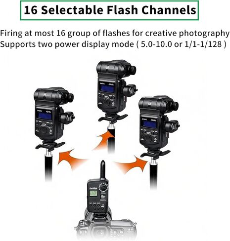 Godox FT-16 Wireless Flash Trigger Kit,2 in 1 Transmitter and Receiver for Studio Strobe Flash Photography,433MHz 16 Channels Trigger Compatible with Canon Nikon Sony Fujifilm Olympus Pentax Camera in Kuwait