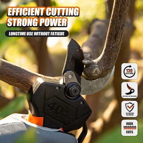 Cordless Electric Pruning Shears 40MM, Kebtek Professional Pruning Shears Battery Powered 21V Brushless Motor 2Pack 2AH Rechargeable Battery-LCD Display Screen (KT940) in Kuwait