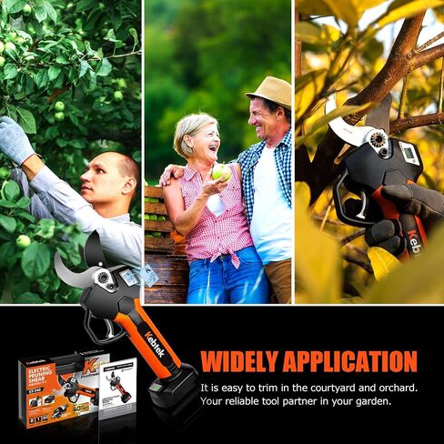 Cordless Electric Pruning Shears 40MM, Kebtek Professional Pruning Shears Battery Powered 21V Brushless Motor 2Pack 2AH Rechargeable Battery-LCD Display Screen (KT940) in Kuwait