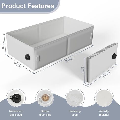 Collapsible Baby Bathtub for Shower, Portable Bathtub for Newborn to Toddler, Foldable Baby Bath Tub with Drain Plug, Suitable for Travel, Hotel, Camping & Beach in Kuwait