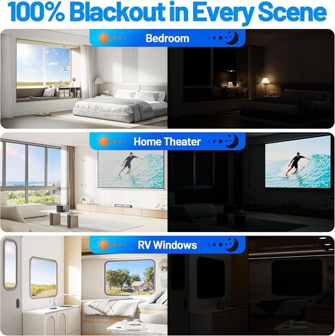 Linen Blackout Curtains for Bedroom Portable 75"×58" 100% Black Out Window Cover with Velcros, Temporary Blackout Shades Window Film Black-Out Blinds No Drill for Baby Nursery Travel Office RV-Blacks in Kuwait