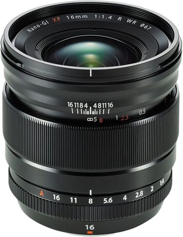 FUJIFILM XF 16mm f/1.4 R WR Lens 16463670 - Essential UV Filter with Tulip Lens Hood Bundle in Kuwait