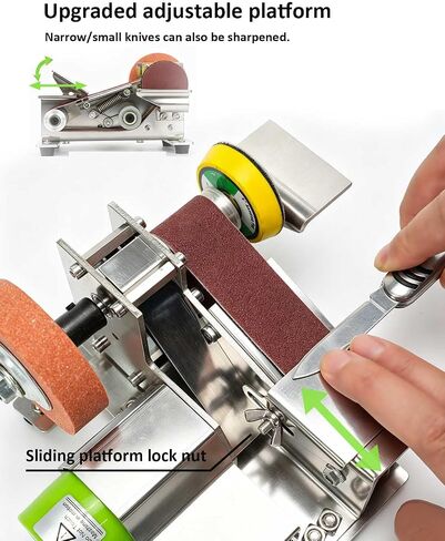 Mini Belt Sander, Multi-purpose Electric Sharpener With 15° Adjustable Professional Sharpening Platform And 7 Speed Settings, Ideal For Grinding And Polishing Metal, Wood, Jewelry And Leather in Kuwait