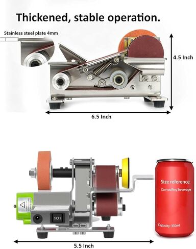 Mini Belt Sander, Multi-purpose Electric Sharpener With 15° Adjustable Professional Sharpening Platform And 7 Speed Settings, Ideal For Grinding And Polishing Metal, Wood, Jewelry And Leather in Kuwait