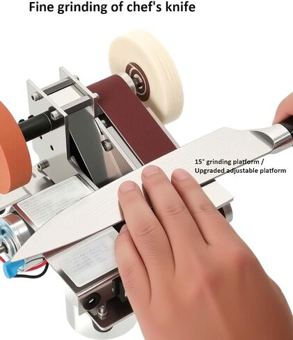 Mini Belt Sander, Multi-purpose Electric Sharpener With 15° Adjustable Professional Sharpening Platform And 7 Speed Settings, Ideal For Grinding And Polishing Metal, Wood, Jewelry And Leather in Kuwait