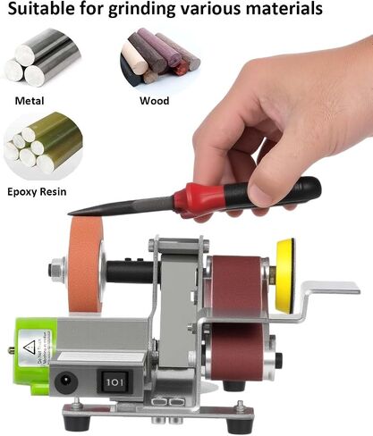 Mini Belt Sander, Multi-purpose Electric Sharpener With 15° Adjustable Professional Sharpening Platform And 7 Speed Settings, Ideal For Grinding And Polishing Metal, Wood, Jewelry And Leather in Kuwait