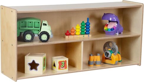 2-Shelf Kids Bookshelf & Toy Storage Organizer | 3-Section Montessori Shelves for Home & Classroom Organization & Storage in Kuwait