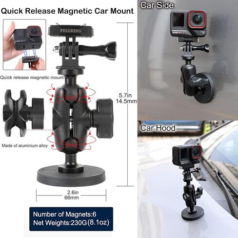 PellKing Accessories Kit for Insta360 AcePro2,Carrying Case with Belt 135cm Selfie Stick Tripod Waterproof Housing Boder Frame Magnetic Handlebar Mount Qucik Release Clip 4 in 1 Body Mount in Kuwait