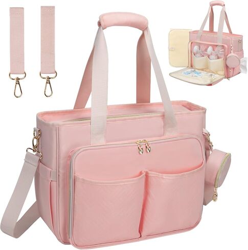 GDNasist Diaper Bag Tote, Large Capacity Travel Diaper Case, Baby Bag with Pacifier Case, Hospital Tote for Labor Delivery in Kuwait
