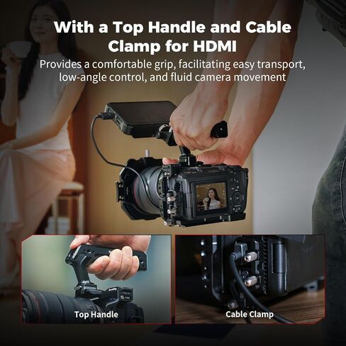 SmallRig R6 V HawkLock Quick Release Cage Kit for Canon R6 V, Aluminum Alloy Full Camera Cage Kit, Quick Release Plate for Arca & Top Handle & Cable Clamp for HDMI, for DJI RS Stabilizer - 6379 in Kuwait