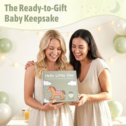 Baby Picture Frame & Keepsake Jar – Ideal Registry Search Gift, Rotating Newborn Nursery Display, Baby Shower & Gender Reveal Gifts, Pregnancy Announcement in Kuwait
