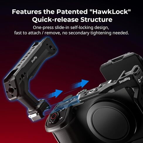 SmallRig HawkLock Quick Release Cage Kit for Canon R6 V, with Foldable V-Mount Battery Plate, Clamp for HDMI & USB-C, Top Handle, Multiple Interfaces for Various Scenes – 6381 in Kuwait