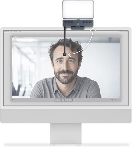 iContact Camera Pro 4K HD Webcam with Eye Contact, Noise Cancelling Mic, Plug and Play USB for Mac & PC Zoom Certified, Works with Teams, Meet, Streaming, and Video Calls (Webcam + Light Panel Bundle) in Kuwait